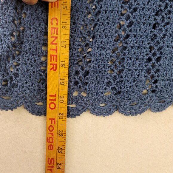 Vintage 90s Crocheted Button Front Tank Top Vest Size M Blue Deadstock NEW Boho - Picture 10 of 10